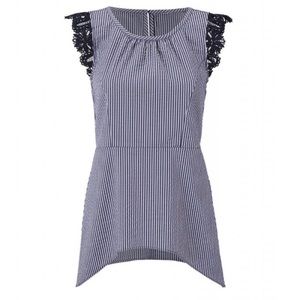 Cabi Lace Flutter Top